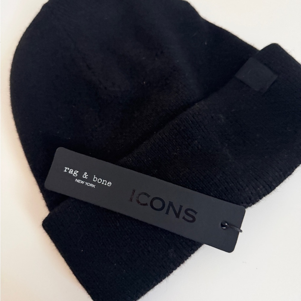 Rag & Bone Black Addie Cashmere Beanie